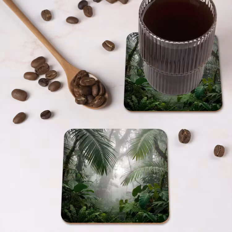 Onderzetter - Natuur - Jungle - Mist - Tropisch - Groen — 4