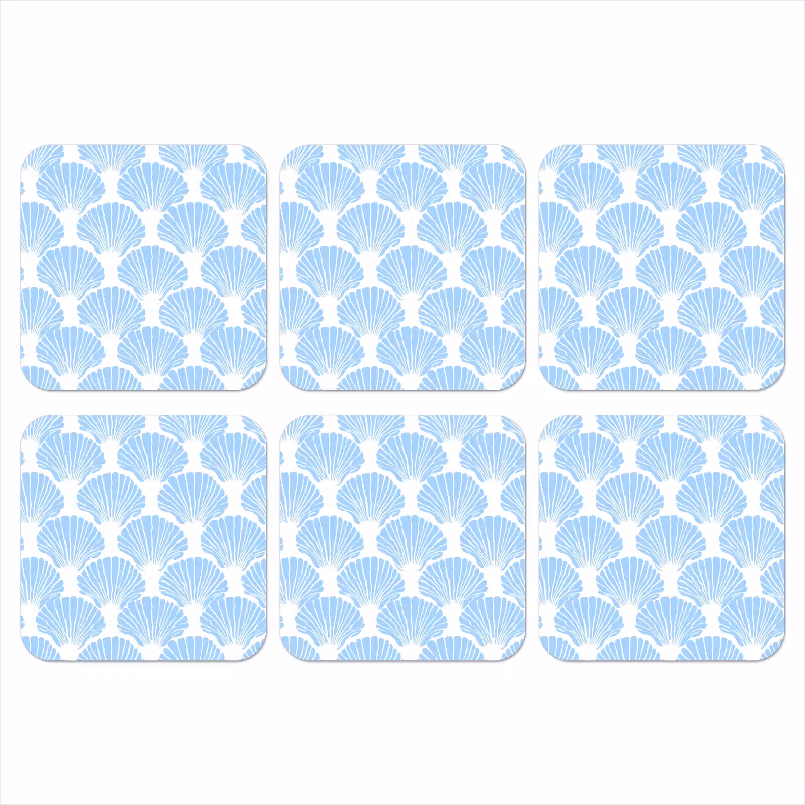 Onderzetter - Blauw - Wit - Schelpen - Grafisch - Structuur — 1