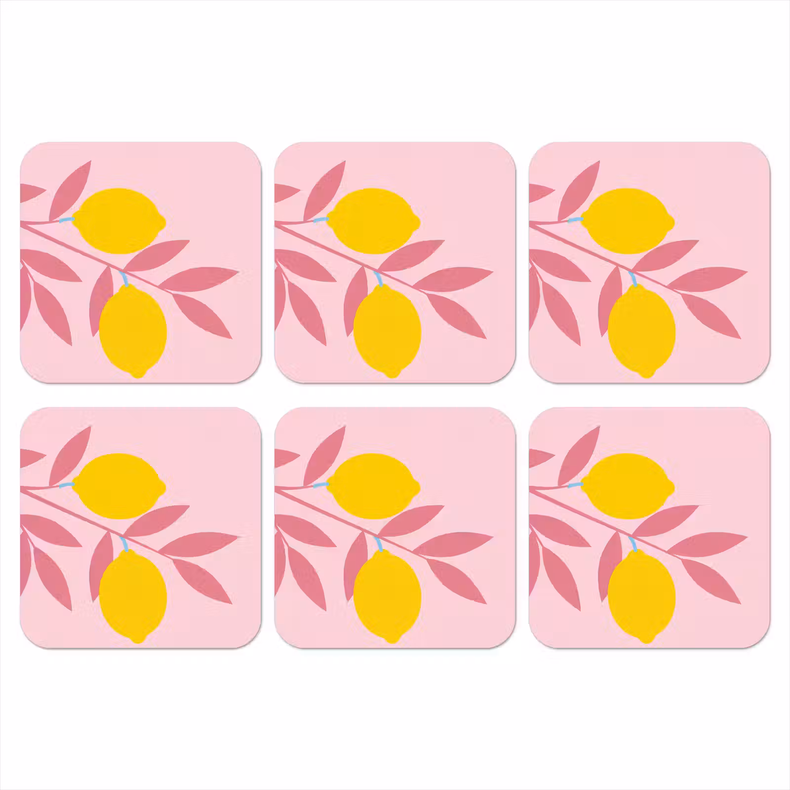 Onderzetter - Fruit - Tak - Natuur - Abstract - Roze — 1