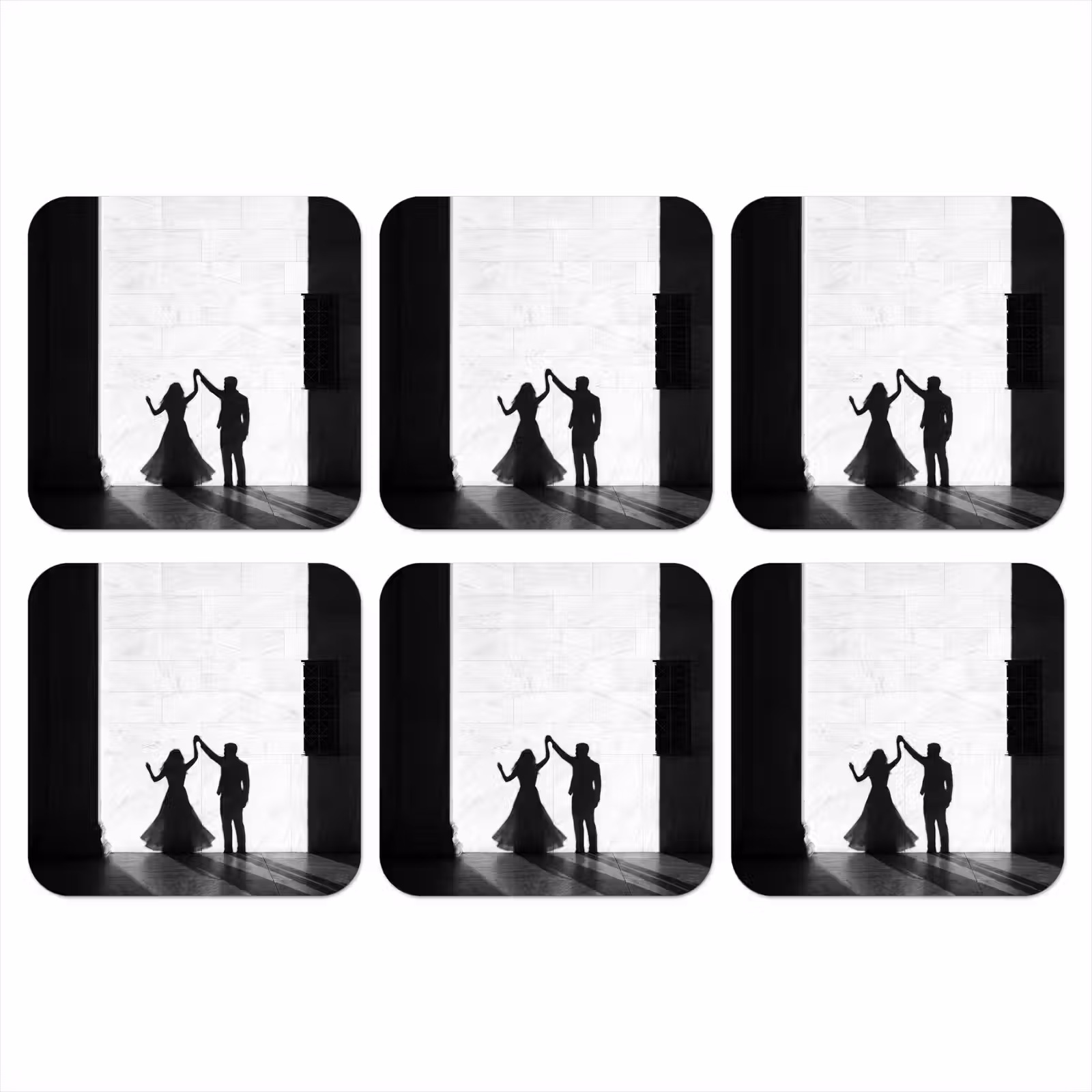 Onderzetter - Mensen - Schaduw - Dans - Zwart-wit - Liefde — 1