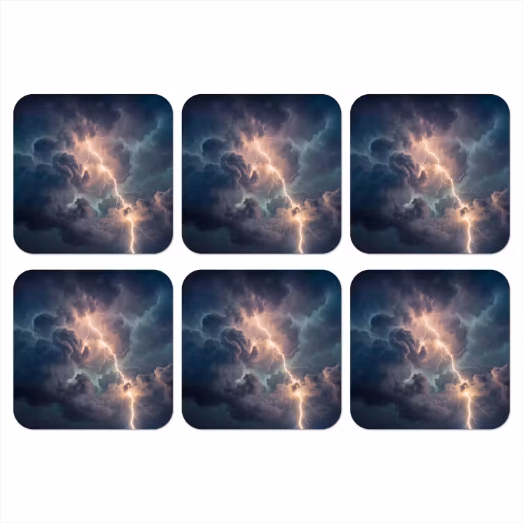 Onderzetter​ - Bliksem - Storm - Natuur - Donker — 1