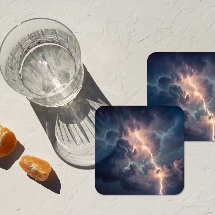Onderzetter​ - Bliksem - Storm - Natuur - Donker — 3