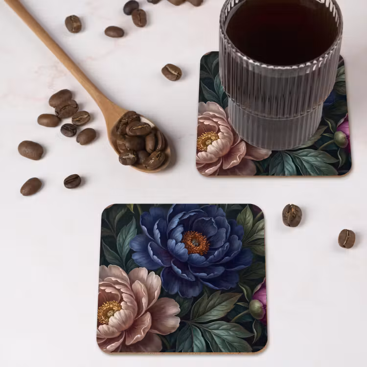 Onderzetter - Bloemen - Vlinder - Natuur - Modern - Paars — 4