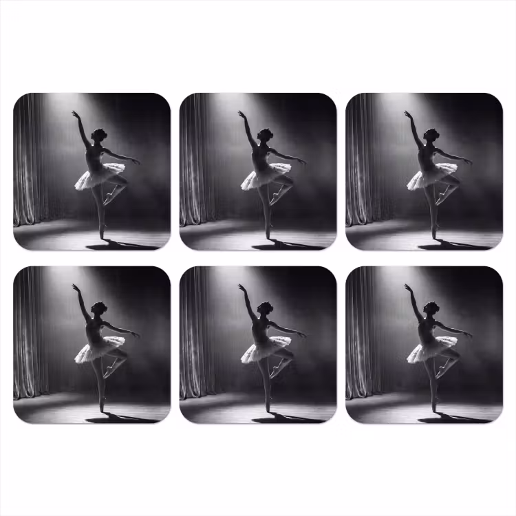 Onderzetter - Danser - Podium - Zwart-wit - Kunst - Klassiek — 1