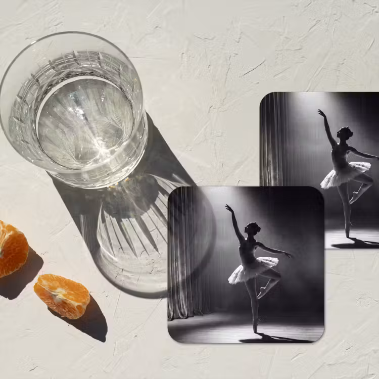 Onderzetter - Danser - Podium - Zwart-wit - Kunst - Klassiek — 3