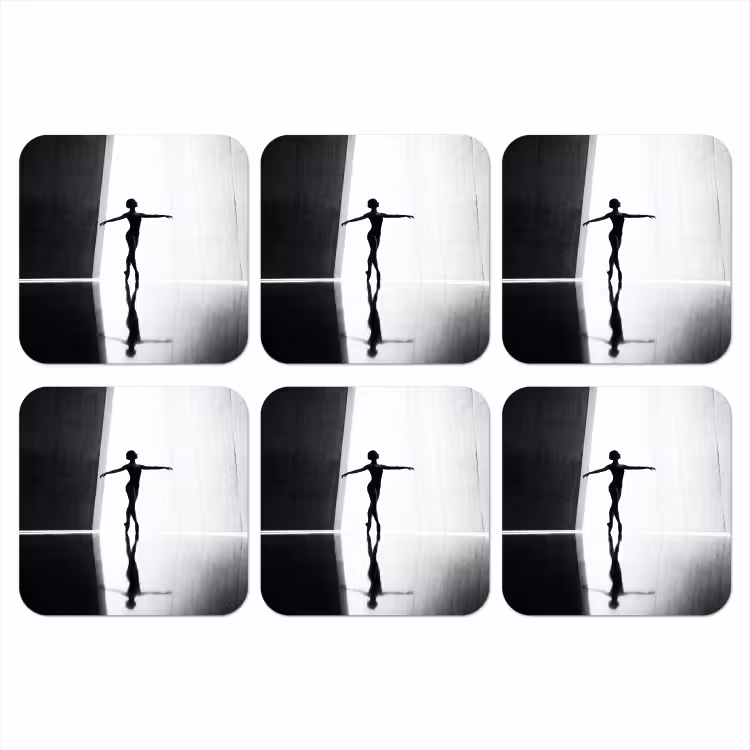 Onderzetter​ - Danser - Silhouette - Kunst - Modern - Zwart-wit — 1