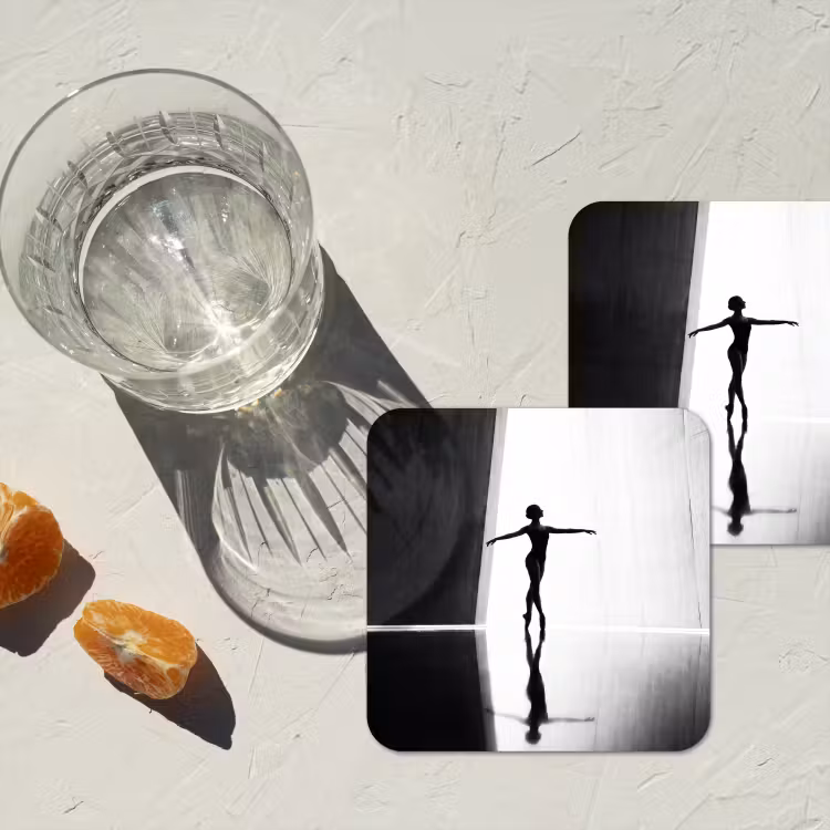 Onderzetter​ - Danser - Silhouette - Kunst - Modern - Zwart-wit — 3