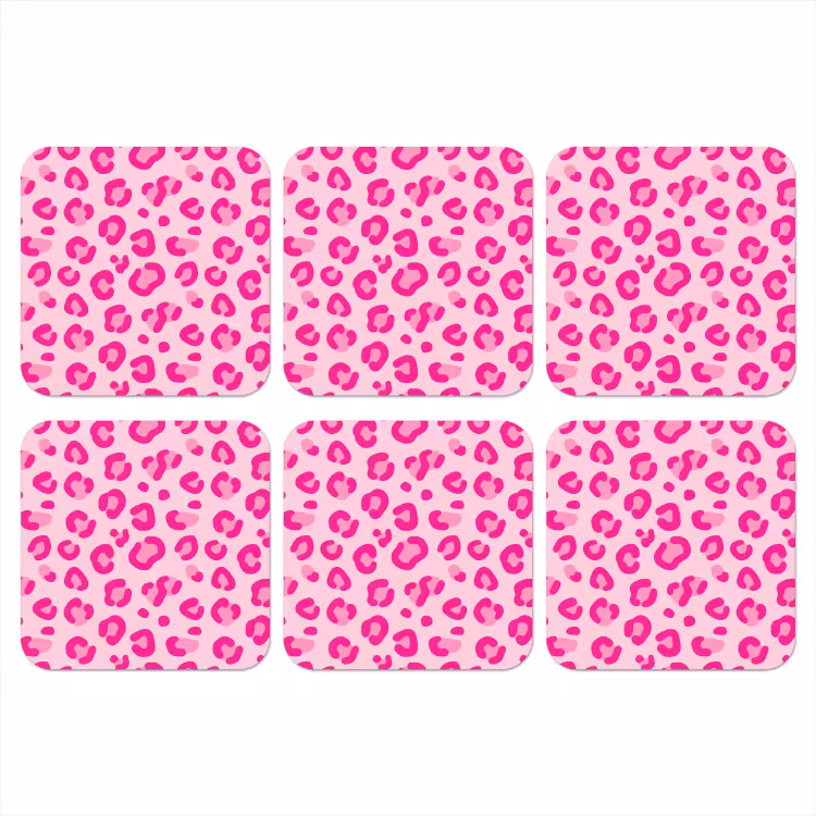 Onderzetter - Dierenprint - Patroon - Abstract - Modern - Roze — 1