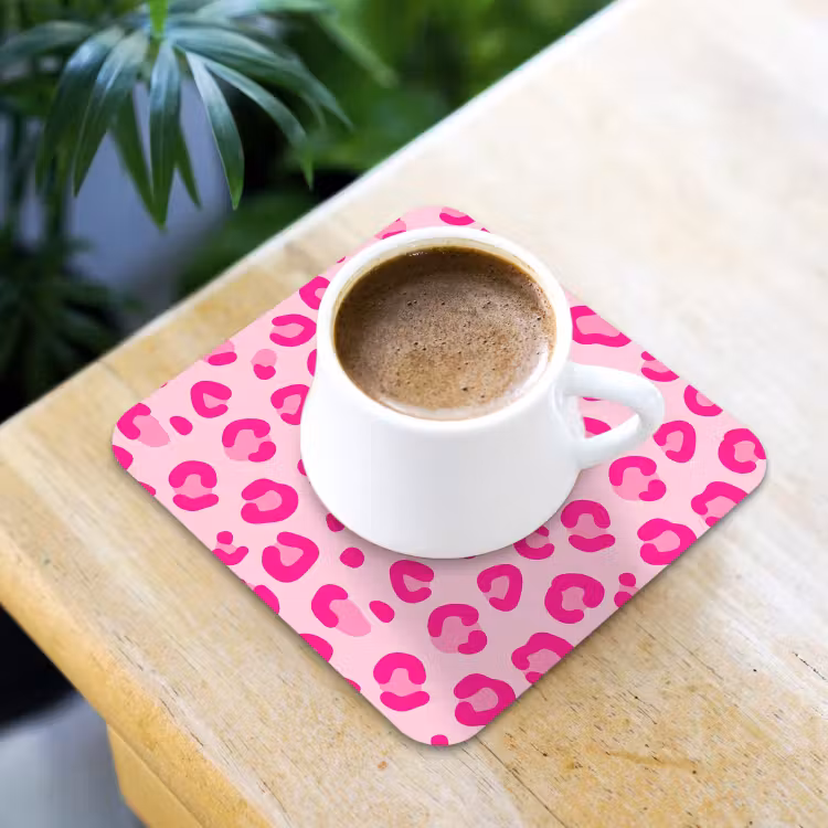 Onderzetter - Dierenprint - Patroon - Abstract - Modern - Roze — 2