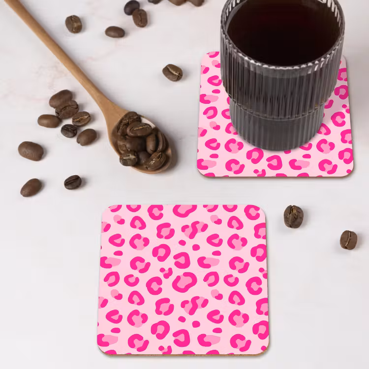 Onderzetter - Dierenprint - Patroon - Abstract - Modern - Roze — 4