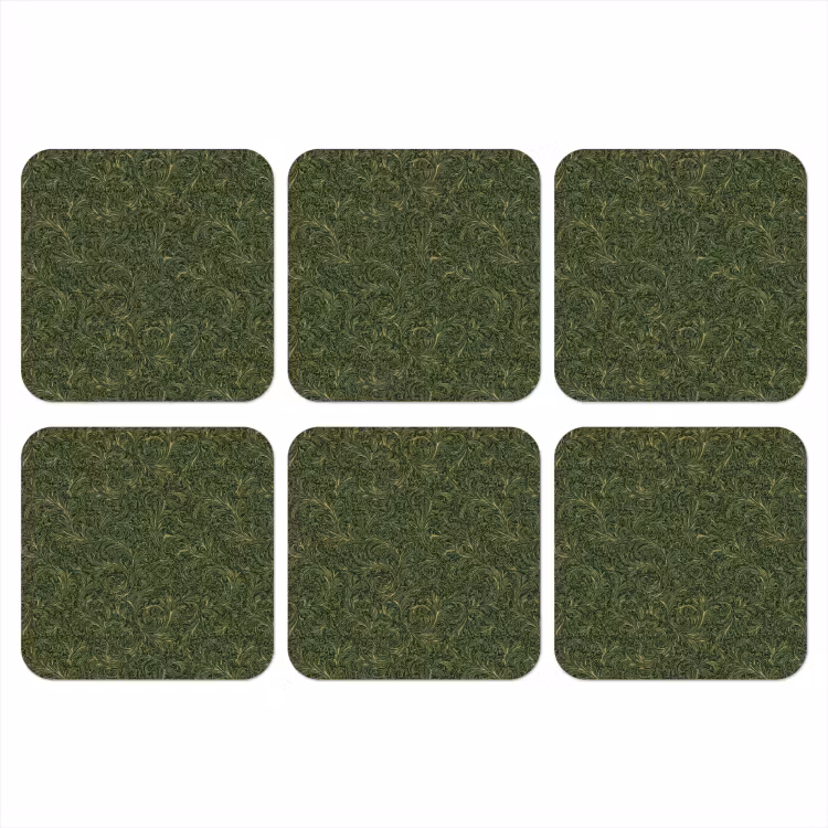 Onderzetter - Donker - Groen - Krullend - Botanisch — 1