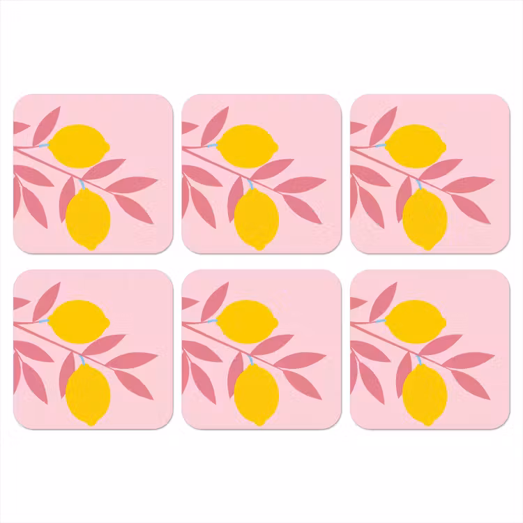 Onderzetter - Fruit - Tak - Natuur - Abstract - Roze — 1