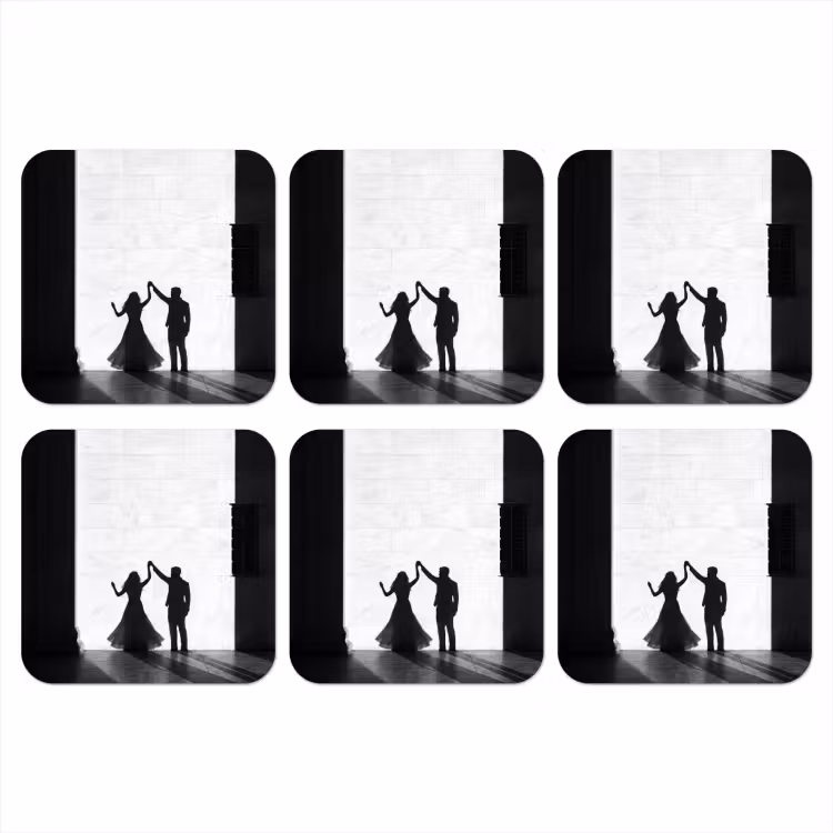 Onderzetter - Mensen - Schaduw - Dans - Zwart-wit - Liefde — 1