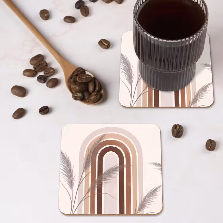 Onderzetter - Abstract - Bogen - Plant - Boho - Beige — 4