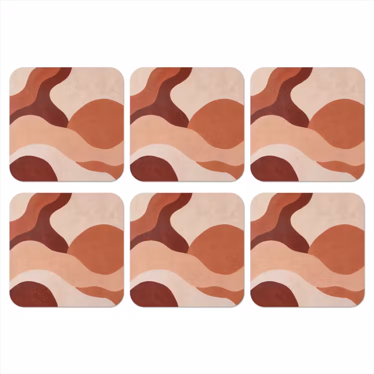 Onderzetter - Abstract - Vormen - Organisch - Aardetinten - Modern — 1