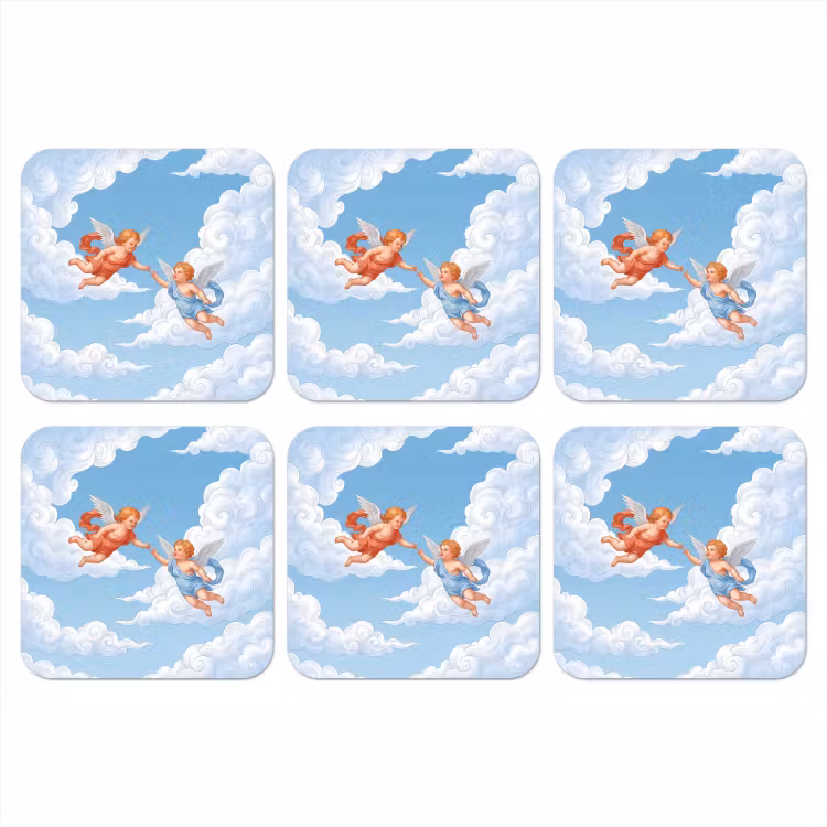 Onderzetter - Engel - Vliegend - Klassiek - Blauw — 1