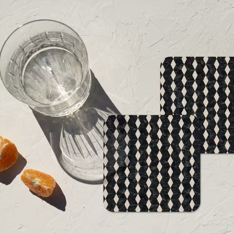 Onderzetter - Geometrisch - Patroon - Marmer - Groen — 3