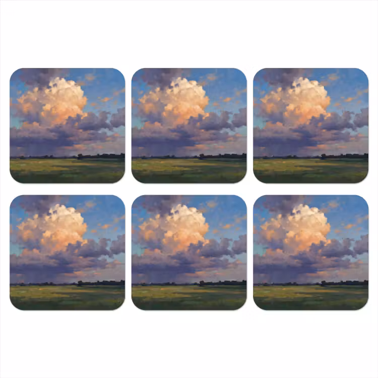 Onderzetter - Lucht - Wolken - Landschap - Modern - Oranje — 1