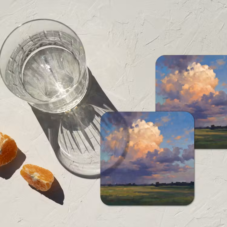 Onderzetter - Lucht - Wolken - Landschap - Modern - Oranje — 3