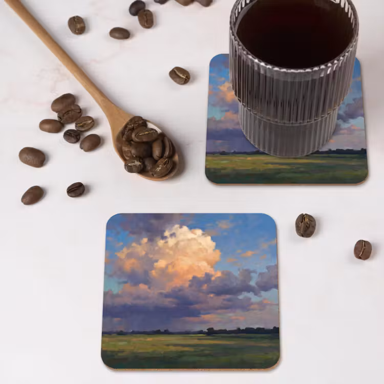 Onderzetter - Lucht - Wolken - Landschap - Modern - Oranje — 4