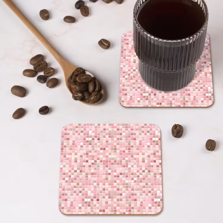 Onderzetter - Mozaïek - Patroon - Roze — 4