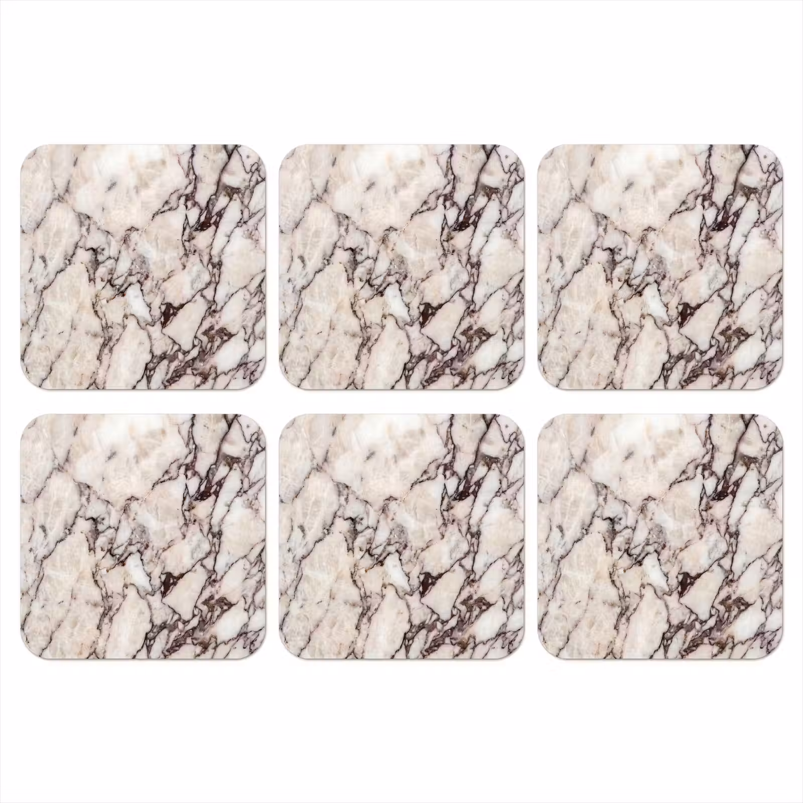 Onderzetter - Marmer - Textuur - Abstract - Wit - Bruin — 1