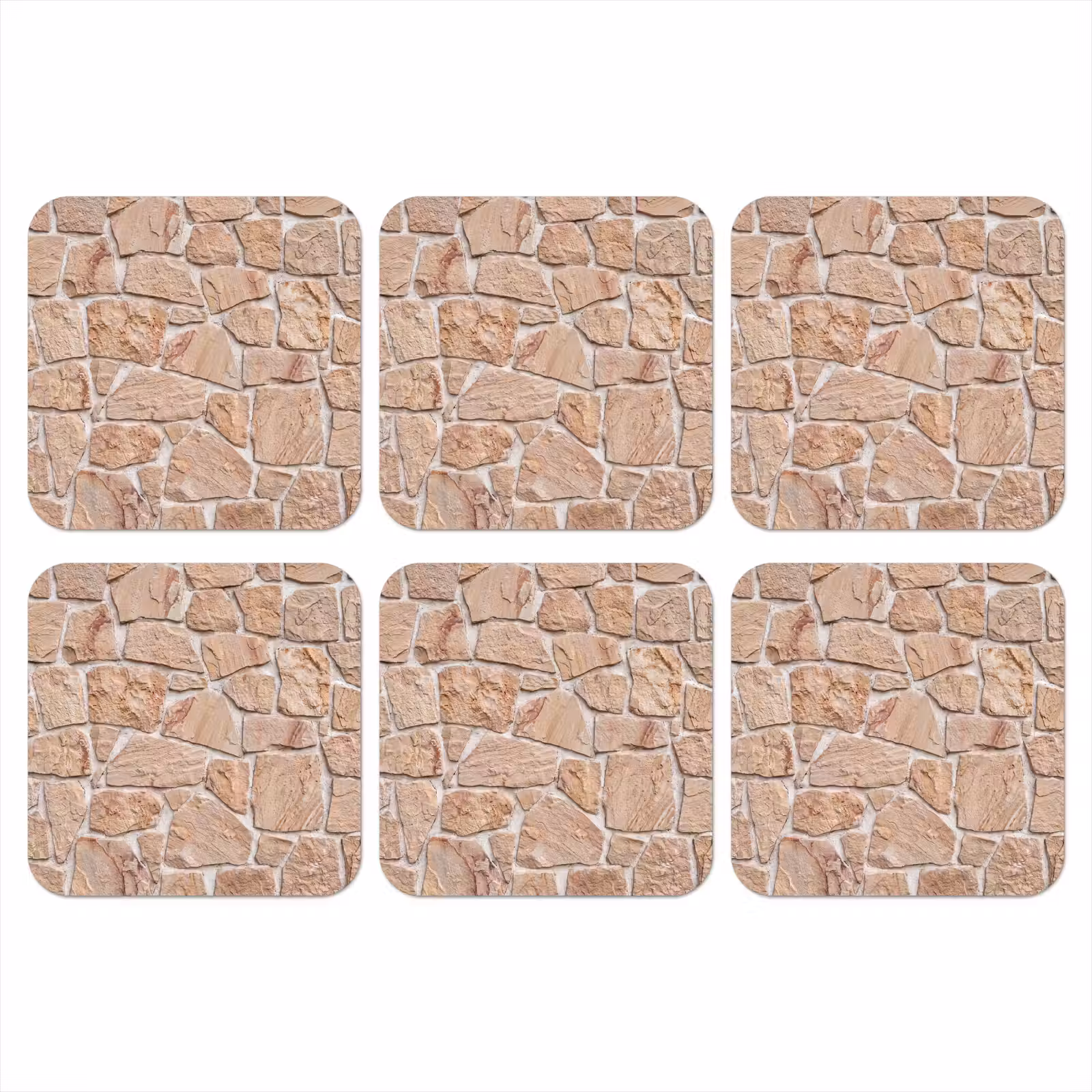 Onderzetter - Muur - Steen - Patroon - Rustiek - Beige — 1