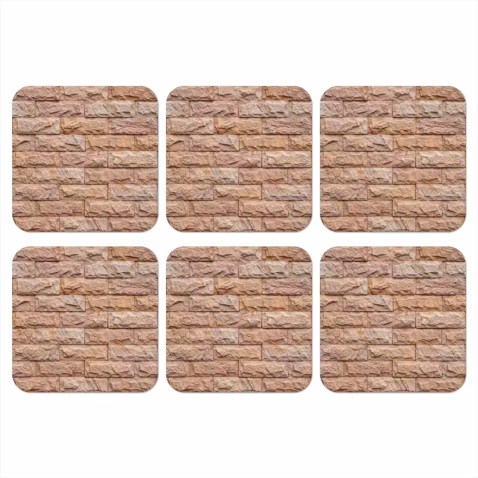 Onderzetter - Muur - Steen - Ruw - Textuur - Beige — 1