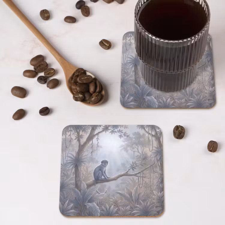 Onderzetter - Aap - Boom - Jungle - Natuur - Grijs — 4