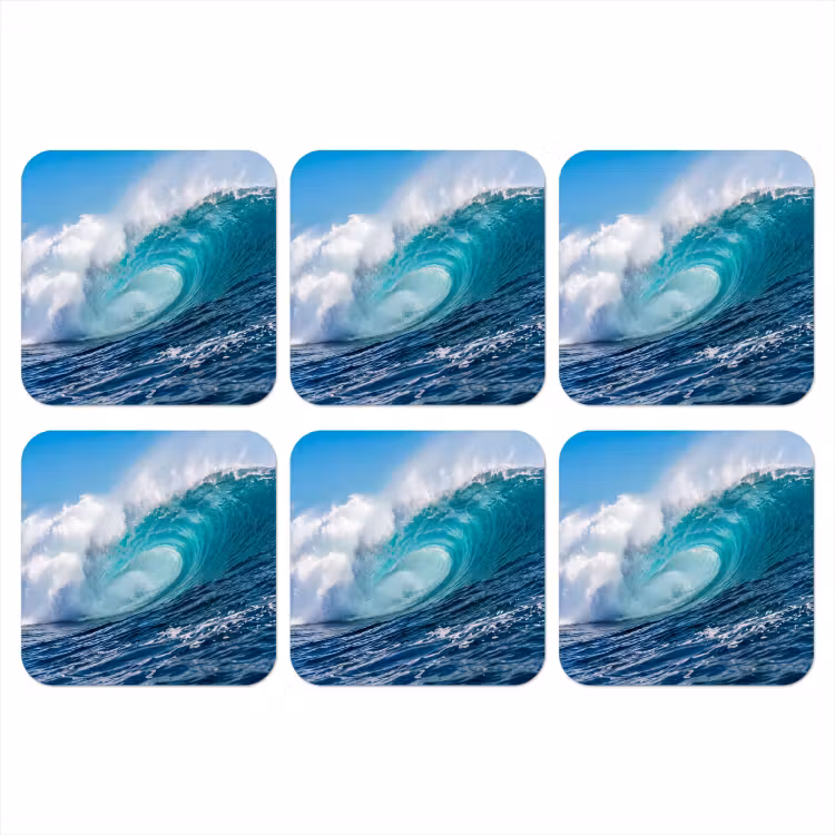 Onderzetter - Golf - Oceaan - Water - Dynamisch - Blauw — 1