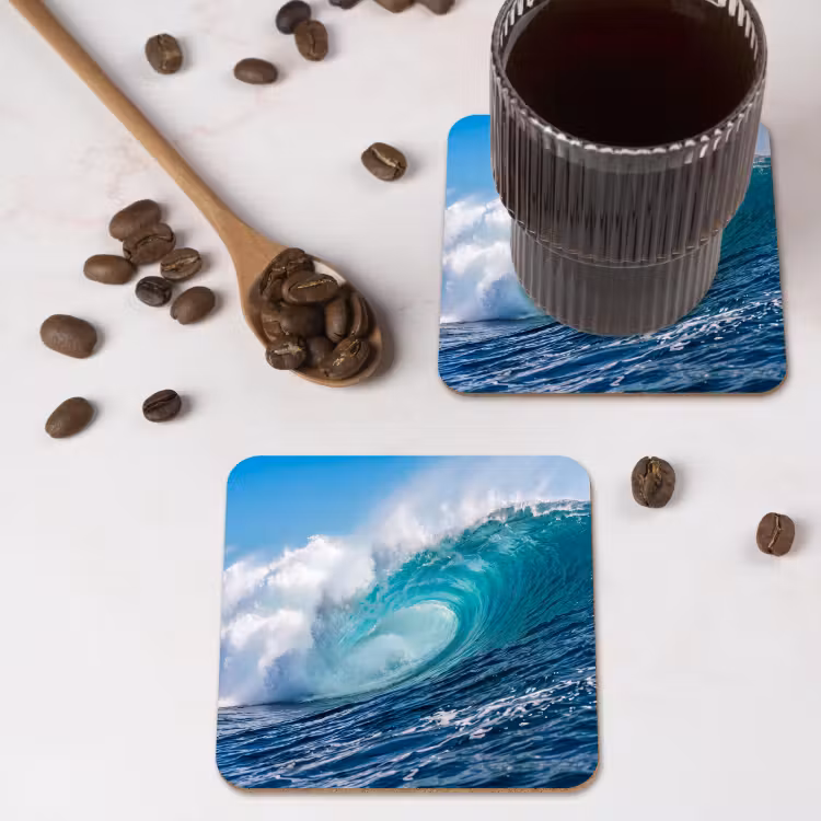Onderzetter - Golf - Oceaan - Water - Dynamisch - Blauw — 4