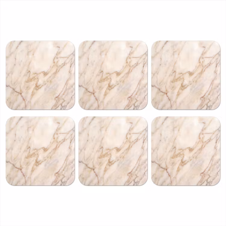 Onderzetter - Marmer - Ader - Abstract - Wit - Goud — 1