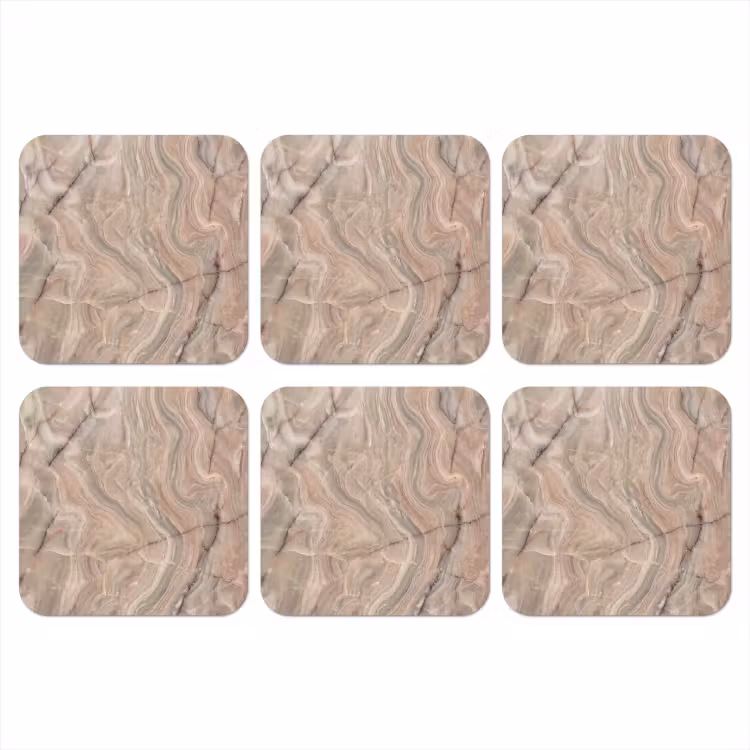 Onderzetter - Marmer - Patroon - Abstract - Beige - Groen — 1