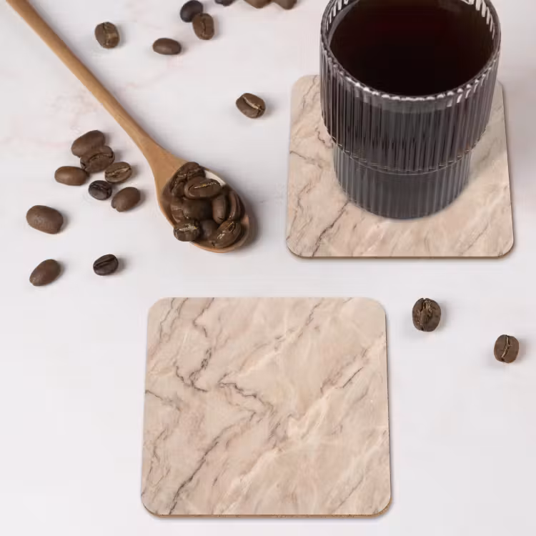 Onderzetter - Marmer - Patroon - Abstract - Modern - Beige — 4