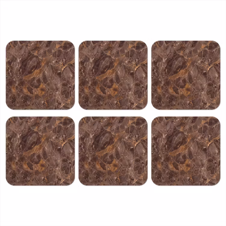 Onderzetter - Marmer - Patroon - Natuur - Bruin - Goud — 1