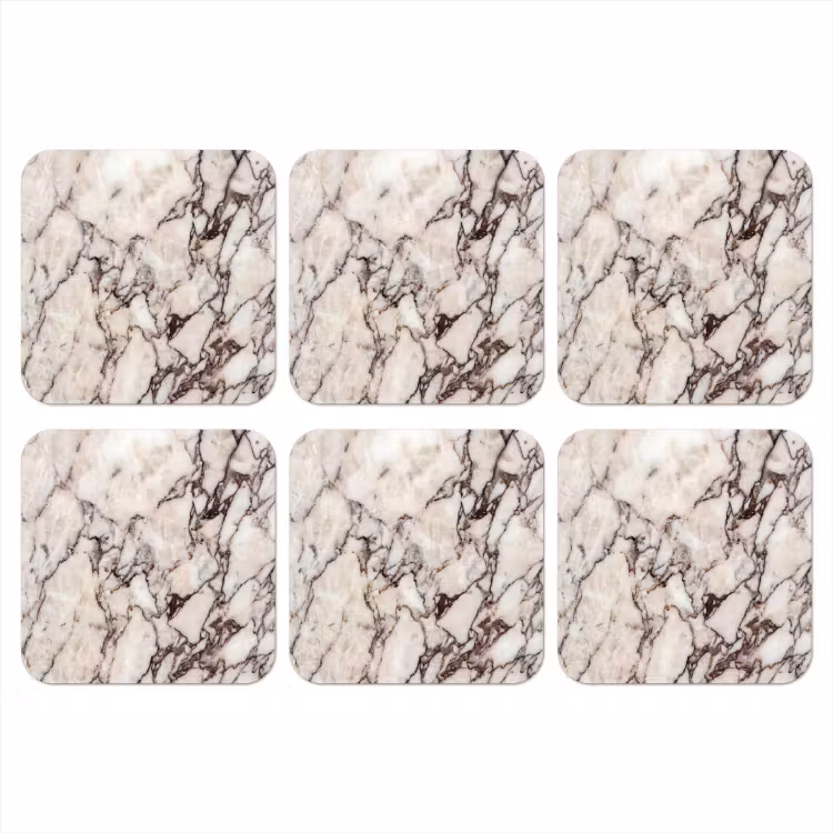Onderzetter - Marmer - Textuur - Abstract - Wit - Bruin — 1