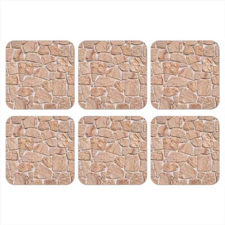Onderzetter - Muur - Steen - Patroon - Rustiek - Beige — 1