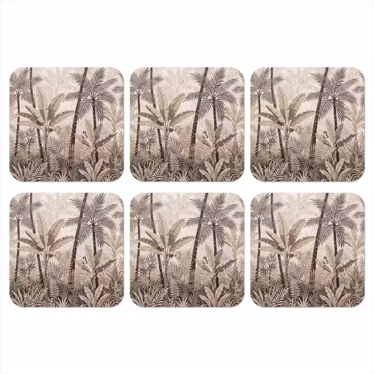 Onderzetter - Natuur - Bladeren - Landschap - Mozaïek - Beige — 1