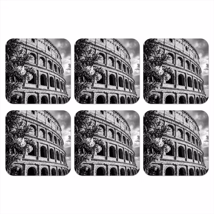 Onderzetter - Architectuur - Colosseum - Rome - Historisch - Zwart-wit — 1