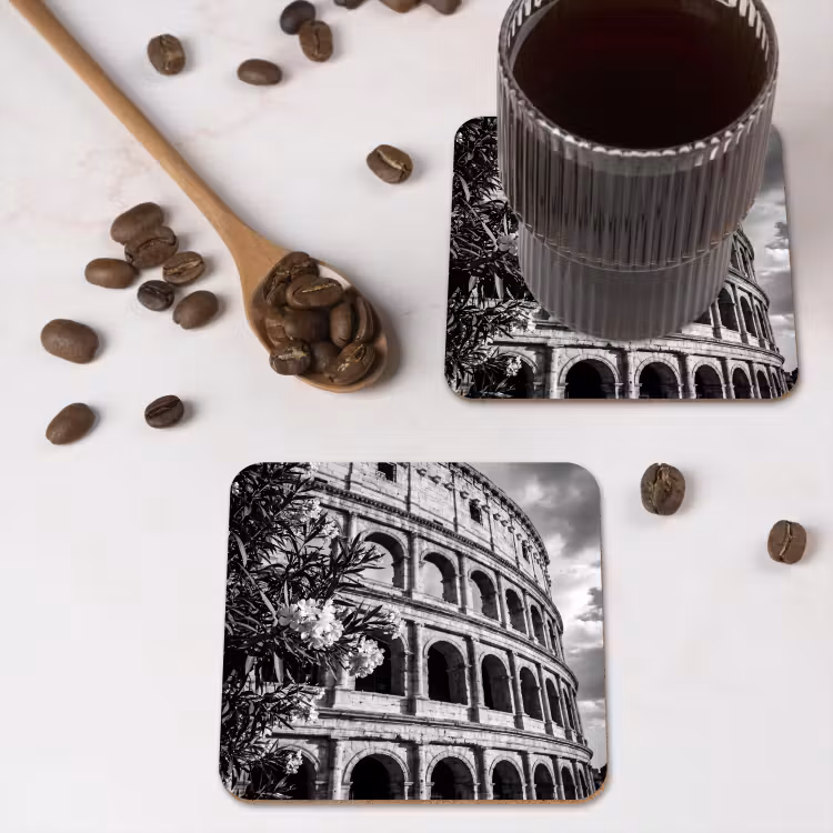Onderzetter - Architectuur - Colosseum - Rome - Historisch - Zwart-wit — 4