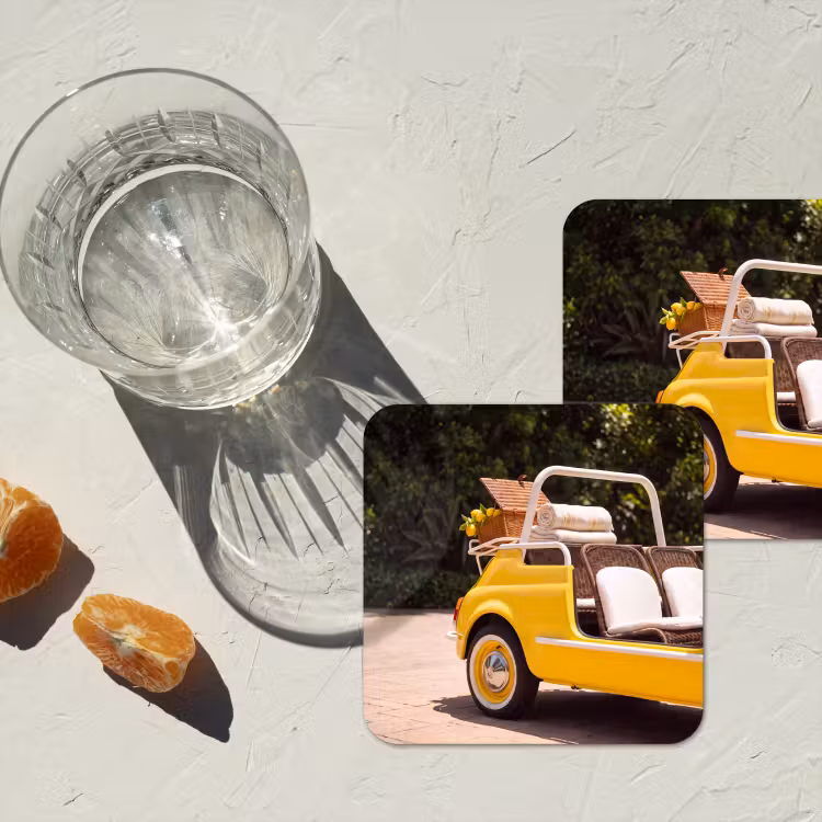 Onderzetter - Auto - Picknick - Zomer - Geel — 3