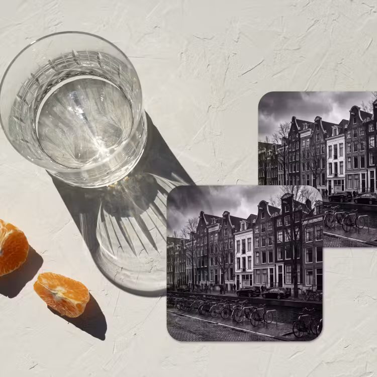 Onderzetter - Huis - Gracht - Amsterdam - Architectuur - Zwart-wit — 3