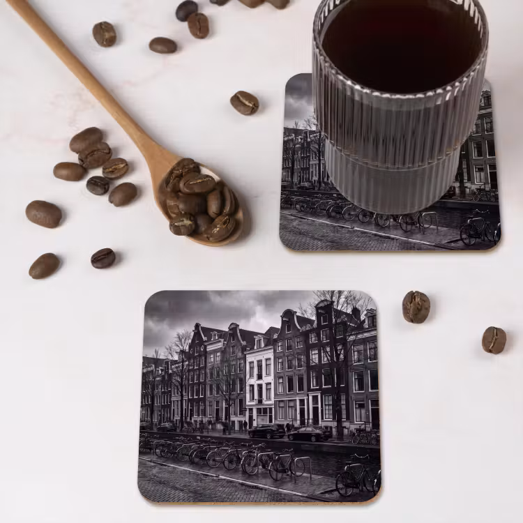 Onderzetter - Huis - Gracht - Amsterdam - Architectuur - Zwart-wit — 4