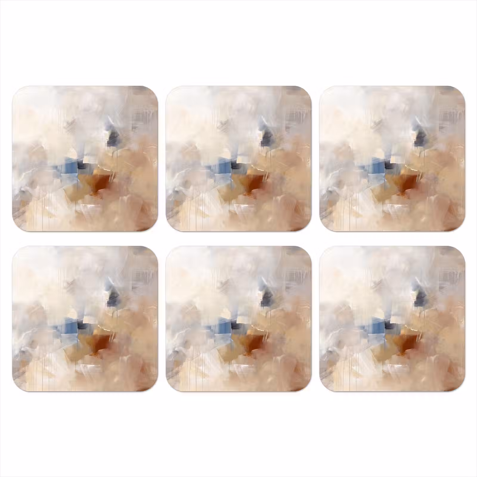 Onderzetter - Abstract - Borstelstreken - Modern - Beige - Kunst — 1