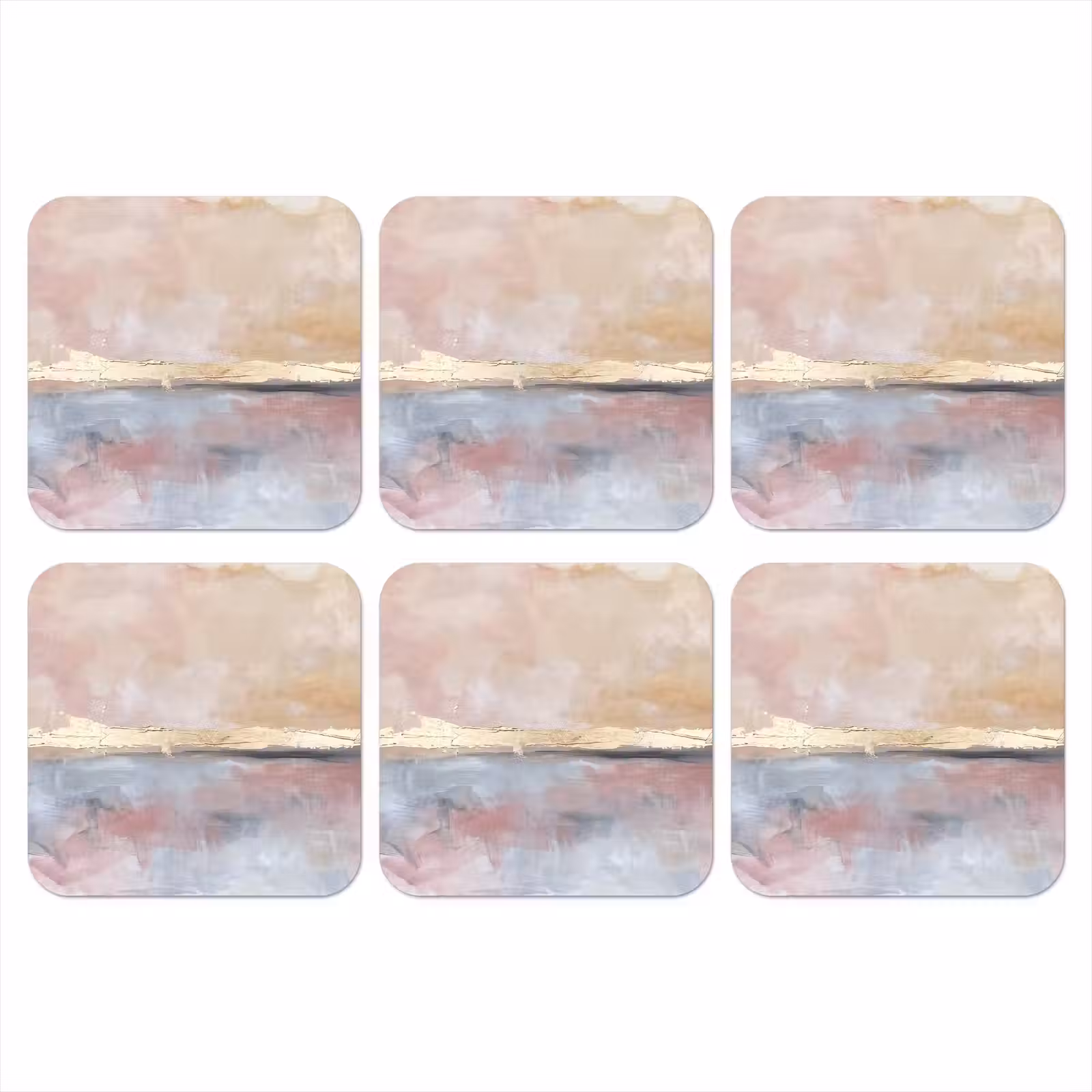 Onderzetter - Abstract - Horizontaal - Kunst - Roze - Goud — 1