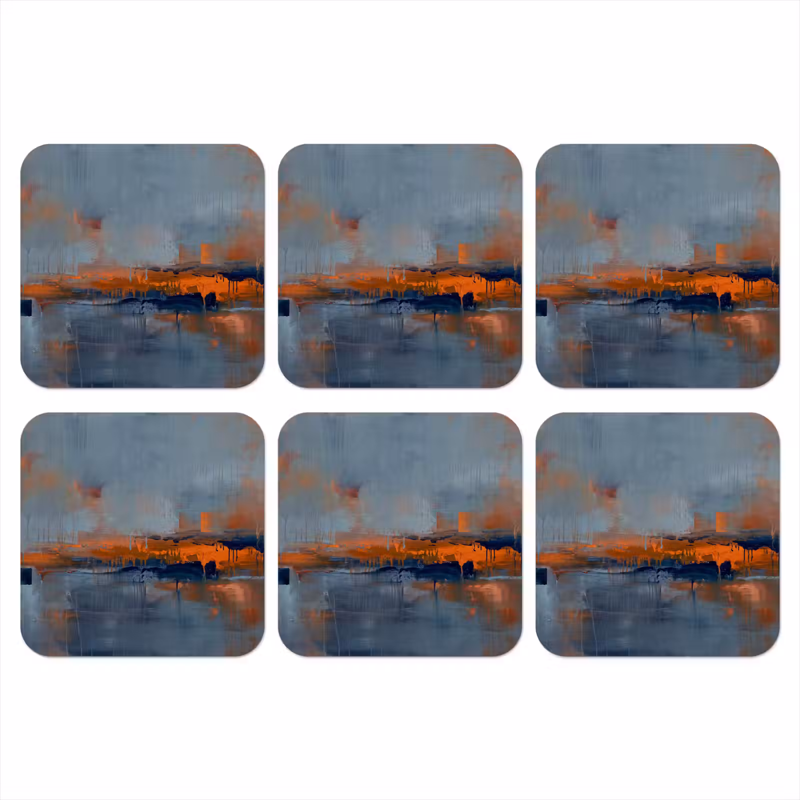 Onderzetter - Abstract - Kleuren - Modern - Oranje - Grijs — 1