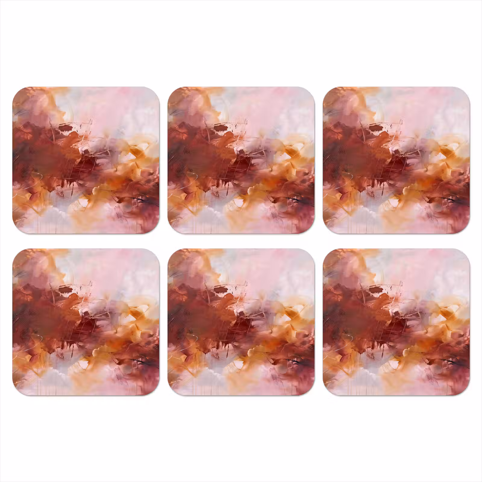 Onderzetter - Abstract - Kleurrijk - Kunst - Modern - Roze-Rood — 1