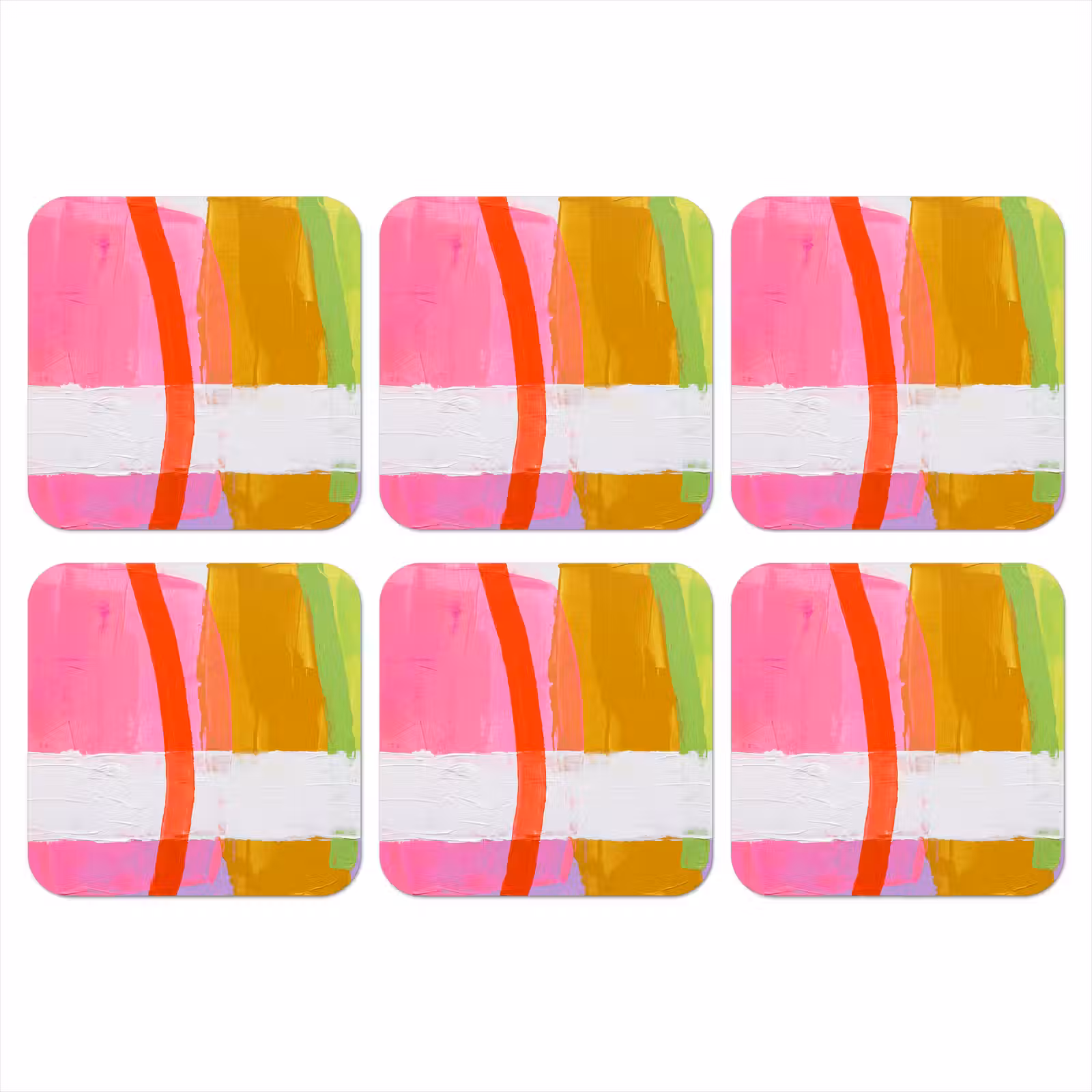 Onderzetter - Abstract - Kleurrijk - Vormen - Modern - Kunst — 1