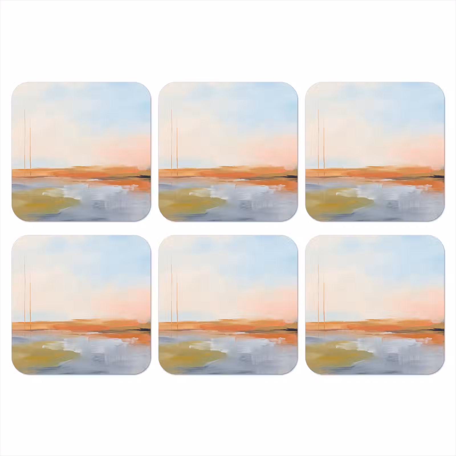 Onderzetter - Abstract - Landschap - Horizon - Modern - Kleurrijk — 1