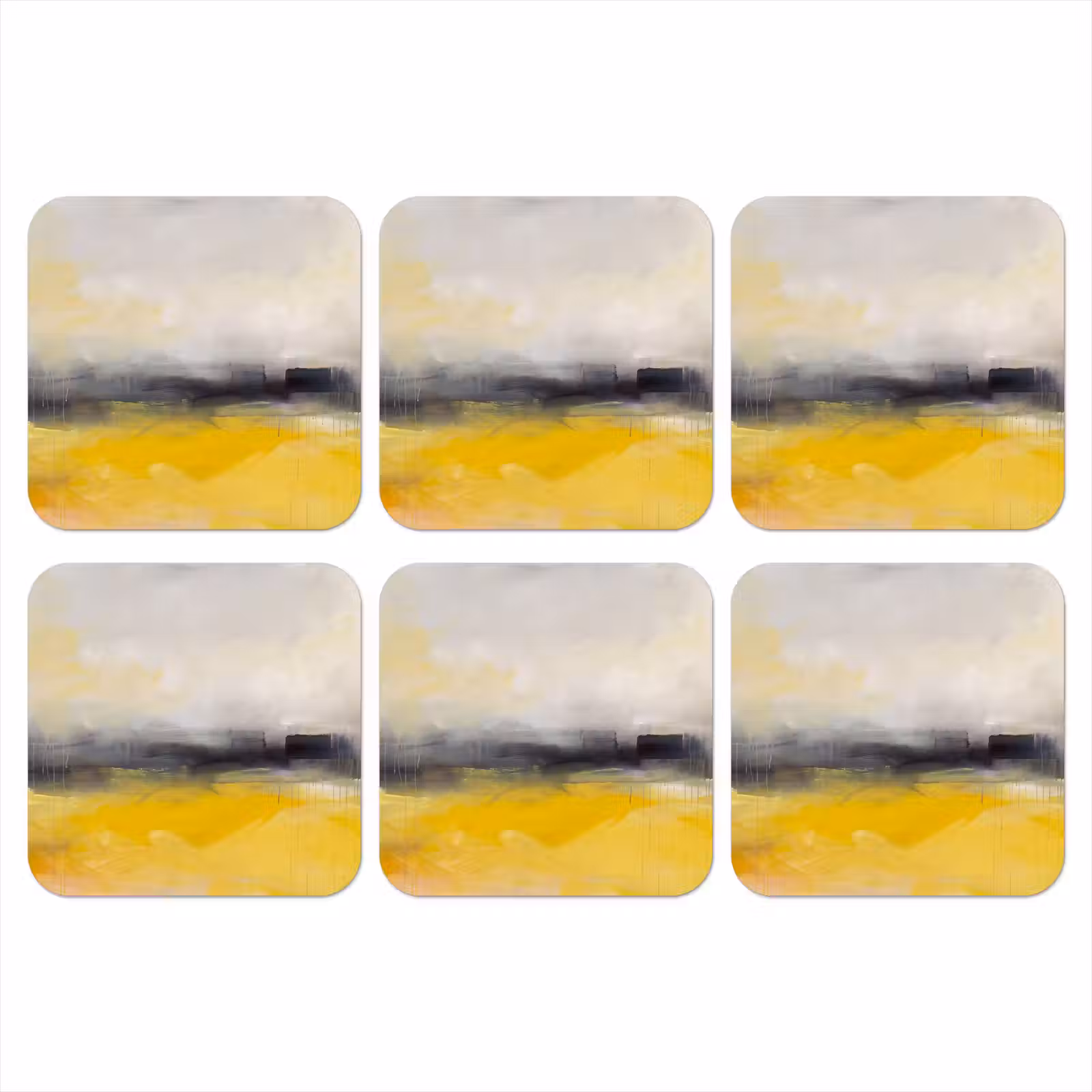 Onderzetter - Abstract - Landschap - Modern - Geel — 1